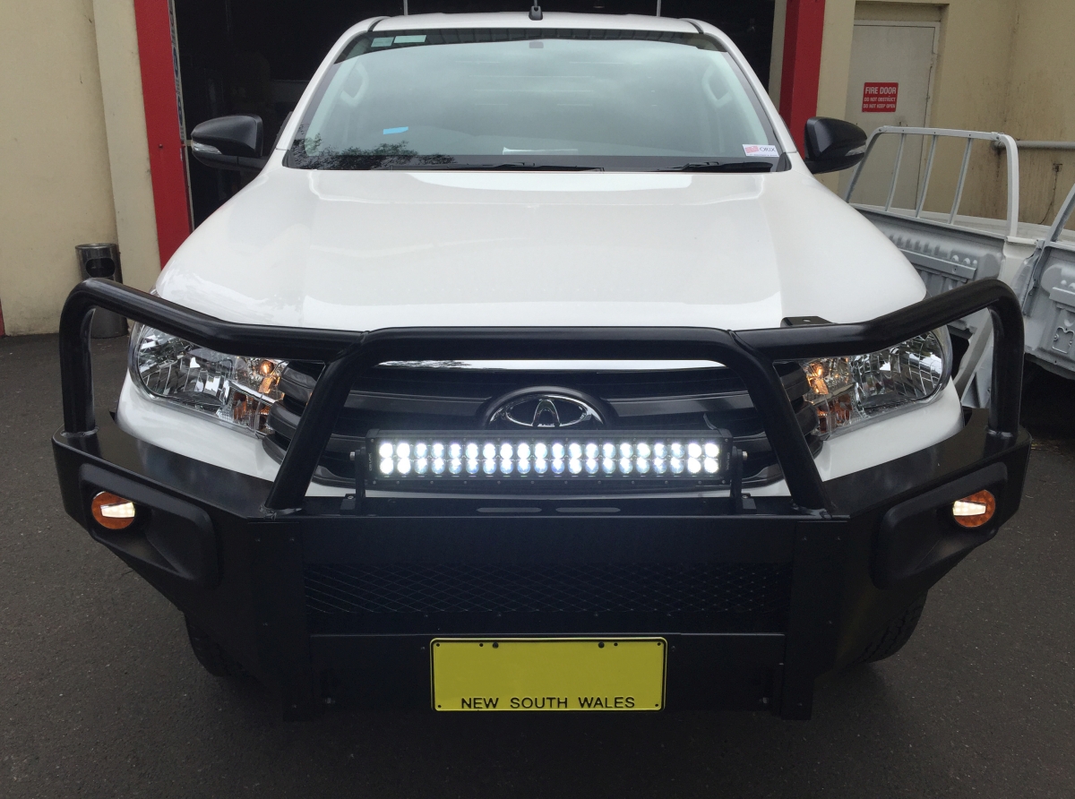 HiLux 2016 DB Link 22" Off Road Dual Row LED Light Bar on Bullbar