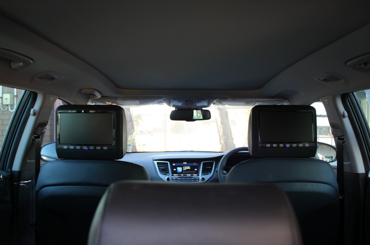 Tucson 2016 9" Headrest DVD players Creative Installations