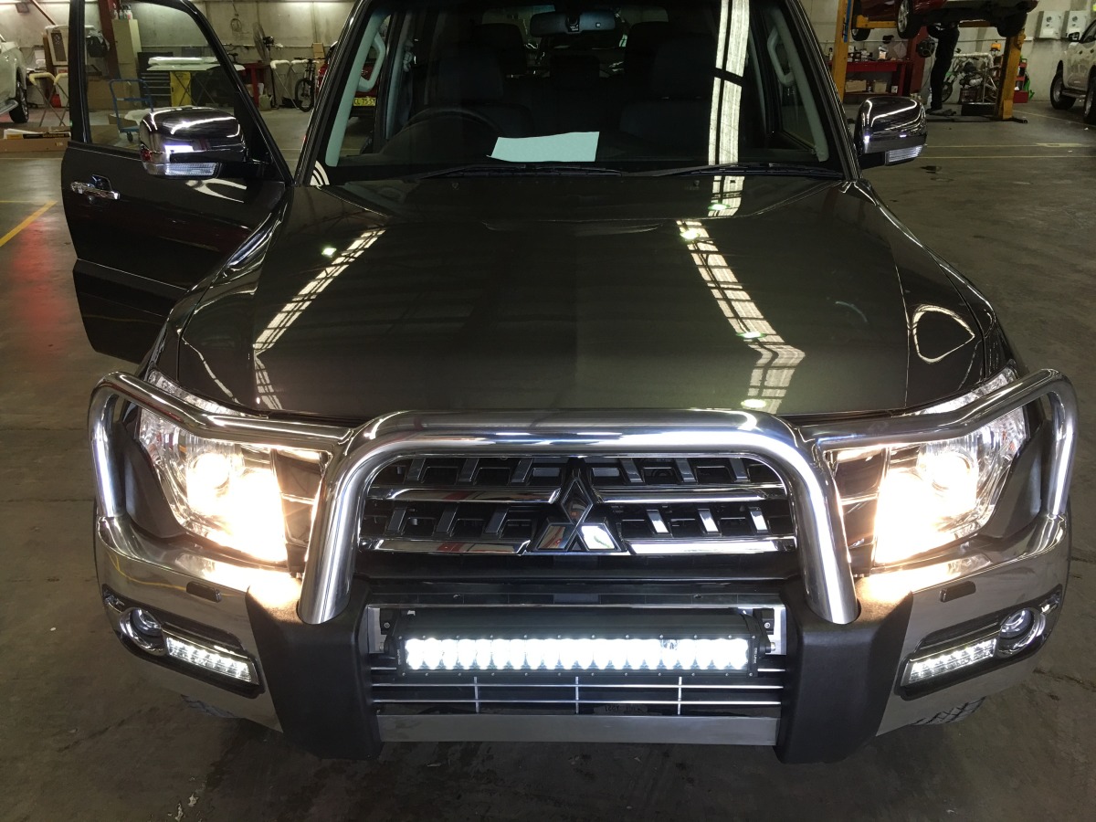 Pajero 2017 DB Link 22" Off Road Dual Row LED Light Bar on Bullbar