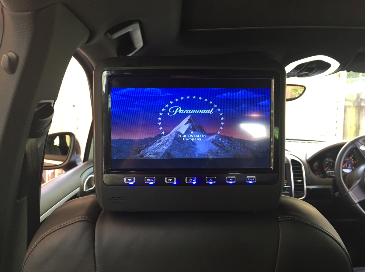 Cayenne 2013 9" Headrest DVD Players Creative Installations
