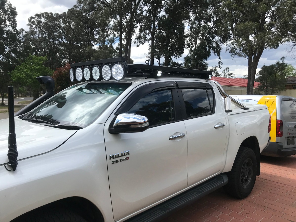 HiLux 2016 Adventure Kings 7” LED Driving Lights Creative Installations