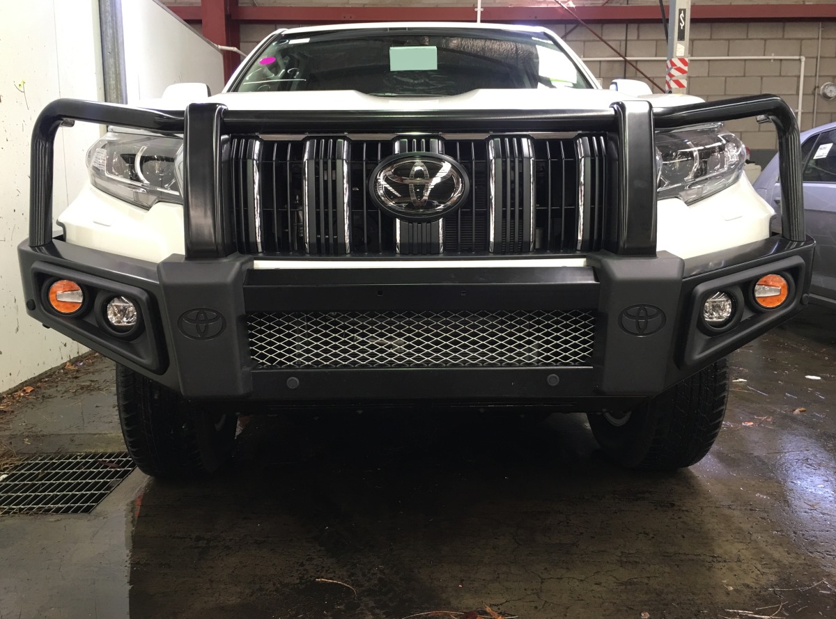 Prado 2017 Front Parking Sensors on Bull Bar Creative Installations