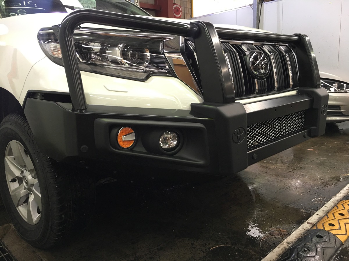 Prado 2017 Front Parking Sensors on Bull Bar Creative Installations